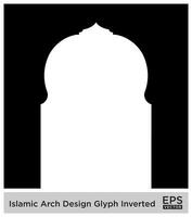 Islamic Arch Design Glyph Inverted Black Filled silhouettes Design pictogram symbol visual illustration vector