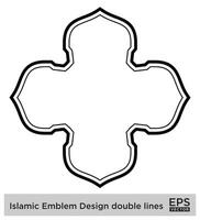 Islamic Amblem Design double lines Black Stroke silhouettes Design pictogram symbol visual illustration vector