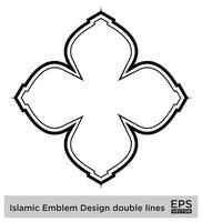 Islamic Amblem Design double lines Black Stroke silhouettes Design pictogram symbol visual illustration vector