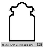 Islamic Arch Design Bold Line Outline Linear Black Stroke silhouettes Design pictogram symbol visual illustration vector