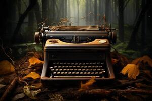 ai generado anticuado antiguo máquina de escribir. generar ai foto