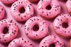 AI generated Sweet Pink donut pattern calories. Generate ai photo