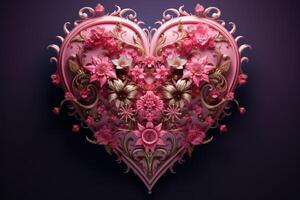 ai generado rosado corazón espuma forma. generar ai foto