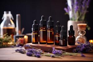 AI generated Therapeutic Essential oil product. Generate Ai photo