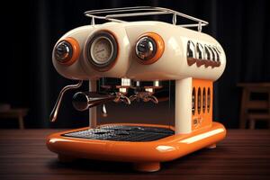 AI generated Convenient Retro coffee machine equipment. Generate Ai photo