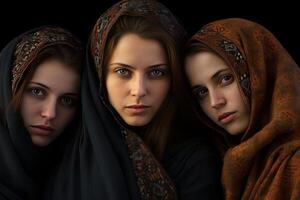 AI generated Empowered Muslim women group. Generate Ai photo