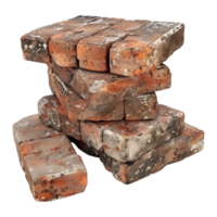 AI generated 3D Rendering of a Old Bricks on Transparent Background - Ai Generated png