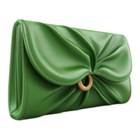 ai generado 3d representación de un mujer verde bolso o bolso en transparente antecedentes - ai generado png