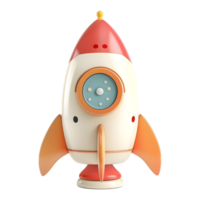 AI generated 3D Rendering of a Space Rocket on Transparent Background - Ai Generated png