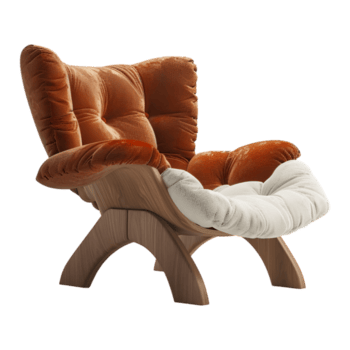 ai generado 3d representación de un suave mueble silla para sentado en transparente antecedentes - ai generado png