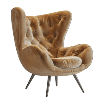 ai generado 3d representación de un suave mueble silla para sentado en transparente antecedentes - ai generado png