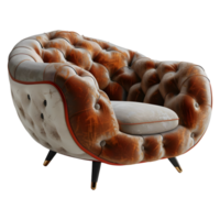 ai genererad 3d tolkning av en mjuk möbel stol för Sammanträde på transparent bakgrund - ai genererad png