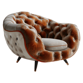 ai generado 3d representación de un suave mueble silla para sentado en transparente antecedentes - ai generado png