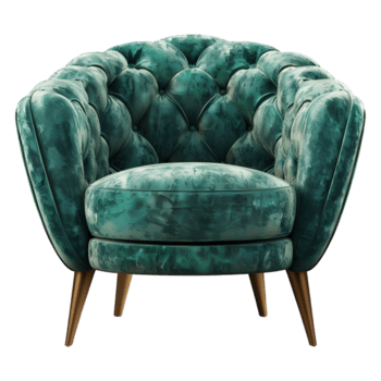 ai generado 3d representación de un suave mueble silla para sentado en transparente antecedentes - ai generado png