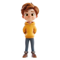 AI generated 3D Rendering of a Toddler Boy Standing and Smiling on Transparent Background - Ai Generated png