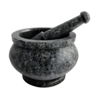 AI generated 3D Rendering of a Granite Stone Mortar and Pestle on Transparent Background - Ai Generated png