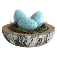 AI generated 3D Rendering of a Eggs in a Nest on Transparent Background - Ai Generated png