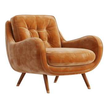 ai generado 3d representación de un suave mueble silla para sentado en transparente antecedentes - ai generado png