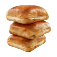 ai gerado 3d Renderização do uma cozido pão em transparente fundo - ai gerado png