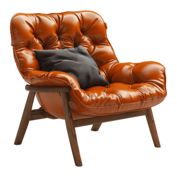 ai generado 3d representación de un suave mueble silla para sentado en transparente antecedentes - ai generado png