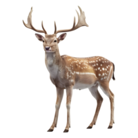 ai généré 3d le rendu de une jungle cerf sur transparent Contexte - ai généré png