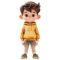 AI generated 3D Rendering of a Toddler Boy Standing and Smiling on Transparent Background - Ai Generated png