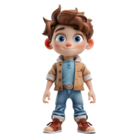 AI generated 3D Rendering of a Toddler Boy Standing and Smiling on Transparent Background - Ai Generated png