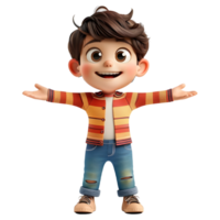 AI generated 3D Rendering of a Toddler Boy Standing and Smiling on Transparent Background - Ai Generated png