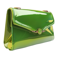 ai généré 3d le rendu de une femme vert bourse ou sac sur transparent Contexte - ai généré png