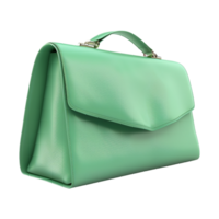 ai generado 3d representación de un mujer verde bolso o bolso en transparente antecedentes - ai generado png