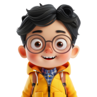 AI generated 3D Rendering of a Toddler Boy Standing and Smiling on Transparent Background - Ai Generated png