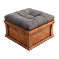 AI generated 3D Rendering of a Puff Wooden Blench on Transparent Background - Ai Generated png