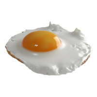 ai generado 3d representación de un frito huevo en transparente antecedentes - ai generado png