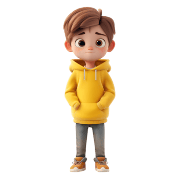 ai generato 3d interpretazione di un' bambino piccolo ragazzo in piedi e sorridente su trasparente sfondo - ai generato png