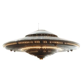 AI generated 3D Rendering of a UFO Ship on Transparent Background - Ai Generated png