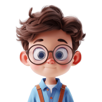 ai generato 3d interpretazione di un' bambino piccolo ragazzo in piedi e sorridente su trasparente sfondo - ai generato png