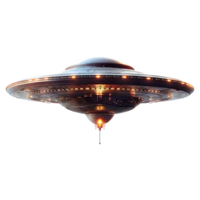 ai generiert 3d Rendern von ein UFO Schiff auf transparent Hintergrund - - ai generiert png