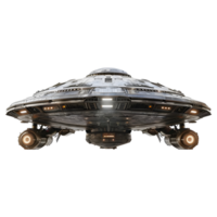 ai gerado 3d Renderização do uma UFO navio em transparente fundo - ai gerado png