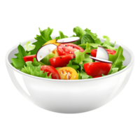 ai gegenereerd 3d renderen van een mengen salade in een kom Aan transparant achtergrond - ai gegenereerd png