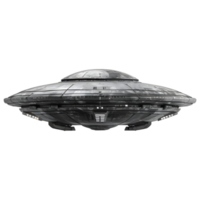 ai gerado 3d Renderização do uma UFO navio em transparente fundo - ai gerado png