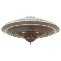 ai generiert 3d Rendern von ein UFO Schiff auf transparent Hintergrund - - ai generiert png