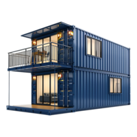 AI generated 3D Rendering of a Temporary House in a Container on Transparent Background - Ai Generated png