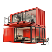 AI generated 3D Rendering of a Temporary House in a Container on Transparent Background - Ai Generated png