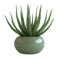 ai generiert 3d Rendern von ein Aloe vera im ein Topf auf transparent Hintergrund - - ai generiert png