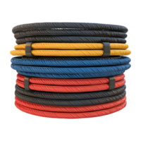 AI generated 3D Rendering of a Different Color Cables on Transparent Background - Ai Generated png