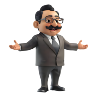 AI generated 3D Rendering of a Businessman Standing on Transparent Background - Ai Generated png