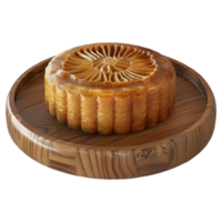 ai gerado 3d Renderização do uma chinês mooncake em transparente fundo - ai gerado png