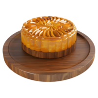 ai gerado 3d Renderização do uma chinês mooncake em transparente fundo - ai gerado png