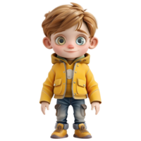 AI generated 3D Rendering of a Toddler Boy Standing and Smiling on Transparent Background - Ai Generated png