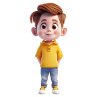 AI generated 3D Rendering of a Toddler Boy Standing and Smiling on Transparent Background - Ai Generated png